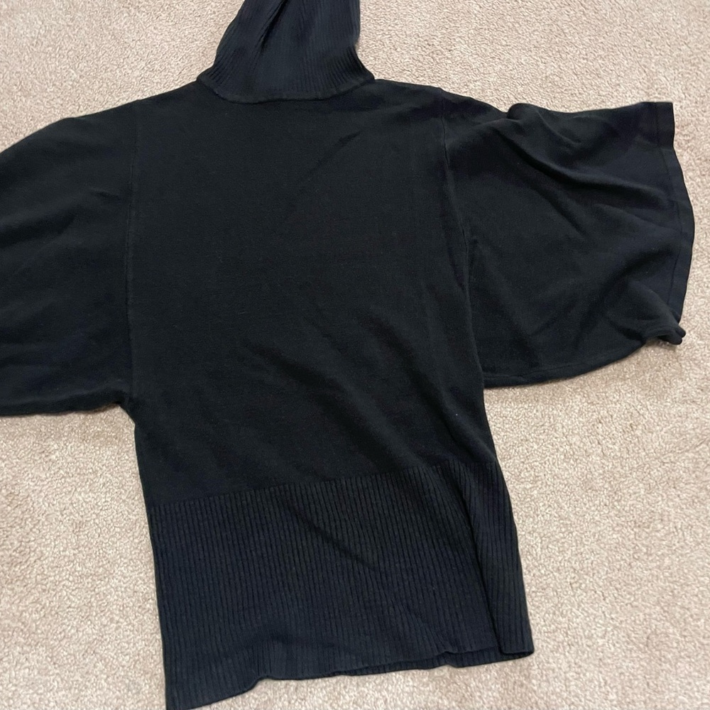 Smudge black turtleneck batwing sweater size medium